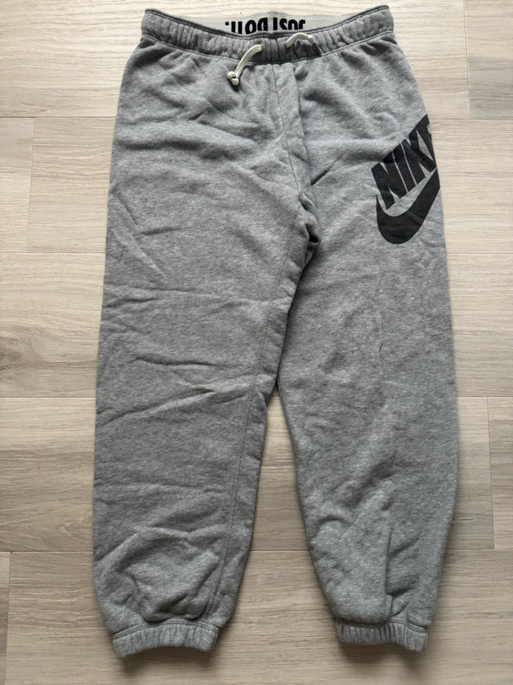 Nike Gray Sweatpants with Black Logo - Cozy Joggers